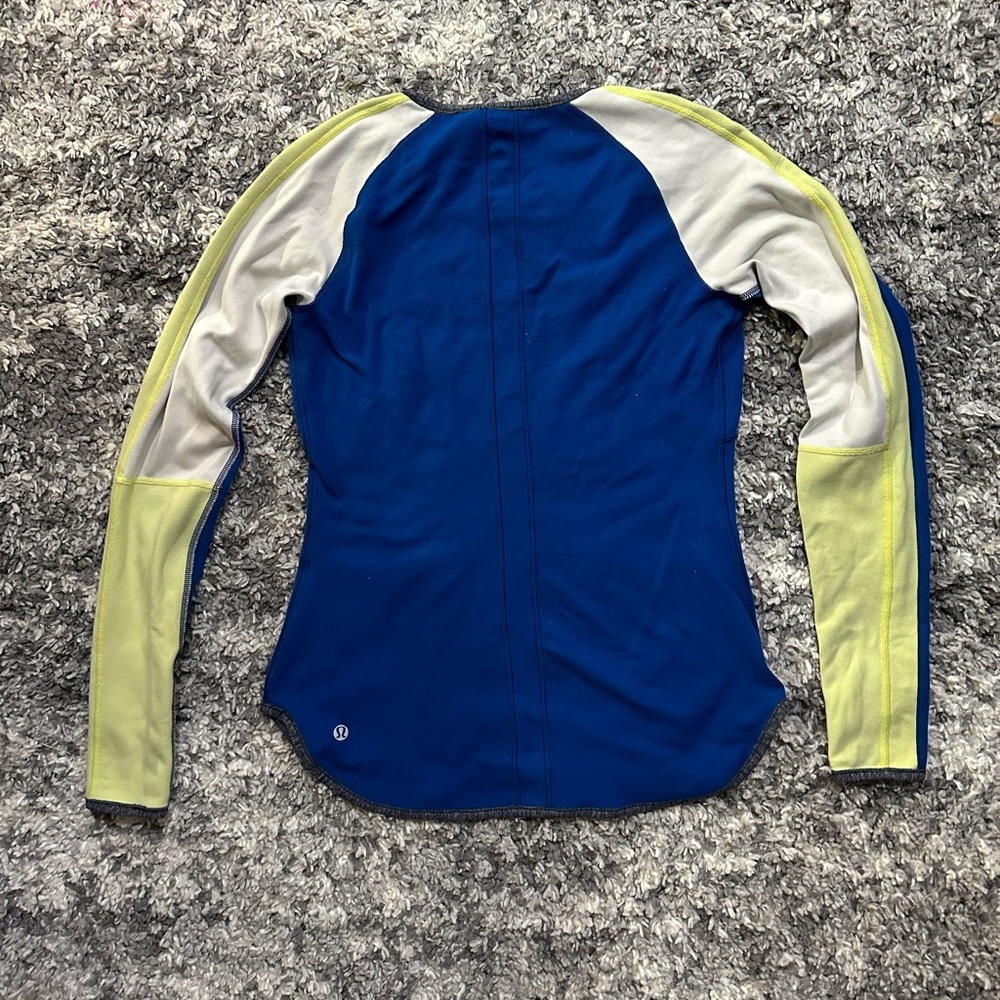 lululemon athletica Blue and Yellow Long Sleeve Tee
